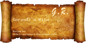Gorzsás Rita névjegykártya